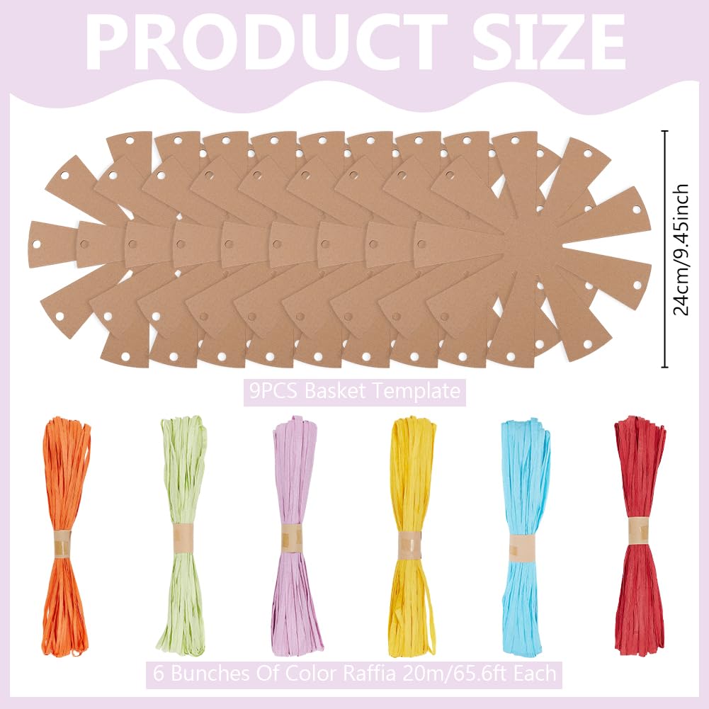 FREEBLOSS 9 Set Woven Basket Kit Woven Easter Basket Kit DIY Woven Basket Set Wicker Basket Kit for Beginners Basket Making Kit with Basket Weaving Supplies Basket Weaving Kits - Image 2