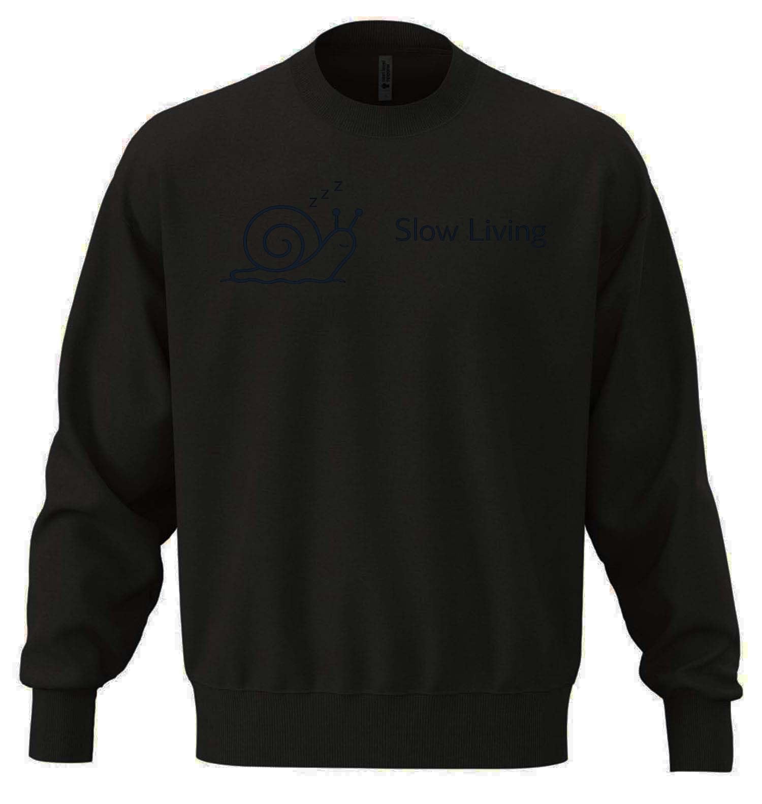 Relaxed Lifestyle Concept Design Felpa unisex oversize in misto cotone pesante nera