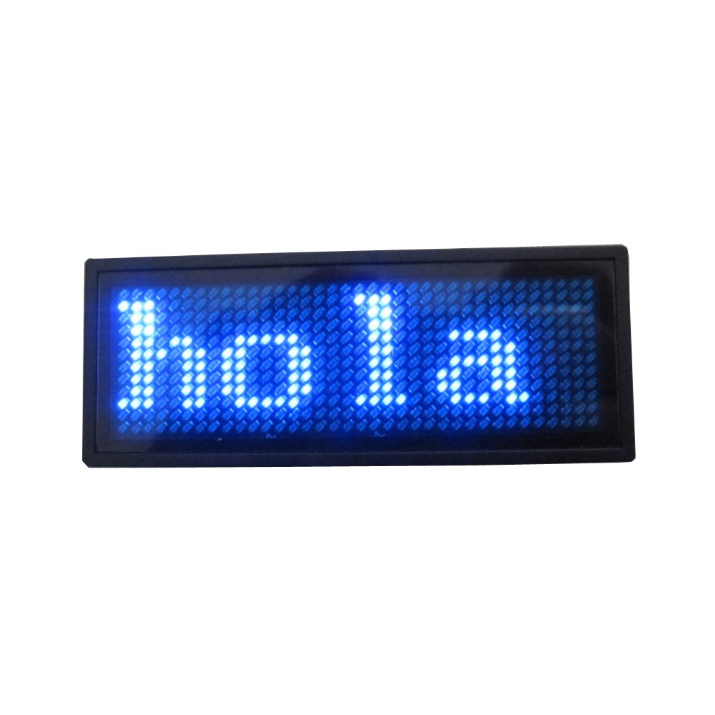 Buy Leadleds Blue Led Name Tag, Built in Rechargeable Battery, Scrolling LED Signs Display Name