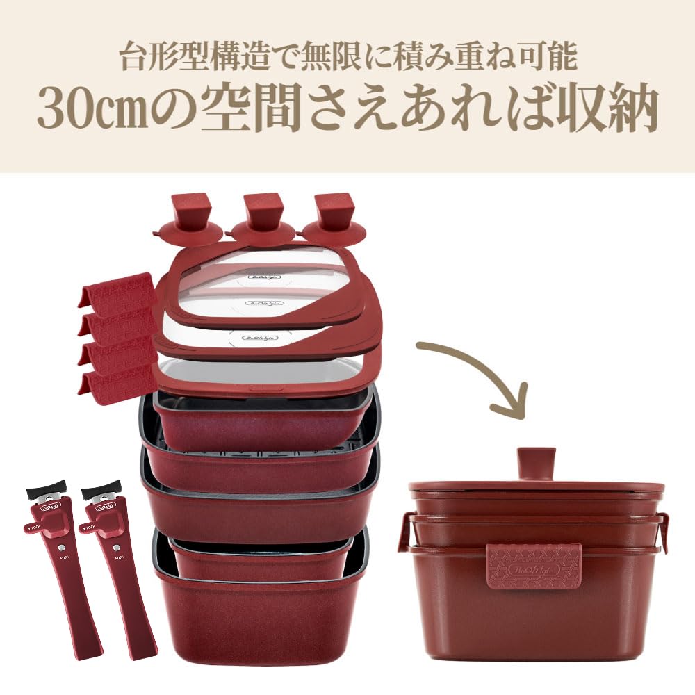 Amazon.co.jp: boohgle ボオグル フライパン・鍋 セット IH&ガス火対応