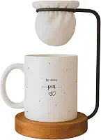 Kit Dia dos Pais, Caneca ' Te Amo Pai' com Mini Coador de Café, Base em Madeira