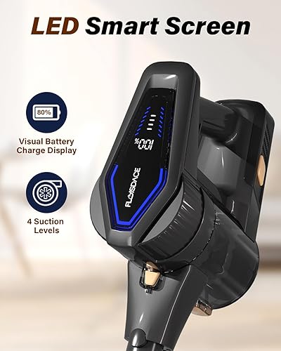 Miniatura 4 de Aspiradora inalámbrica, 450 W45 KPA, aspiradora de mano ligera con pantalla LED, aspiradora recargable para el hogar, madera dura, alfombras, pelo