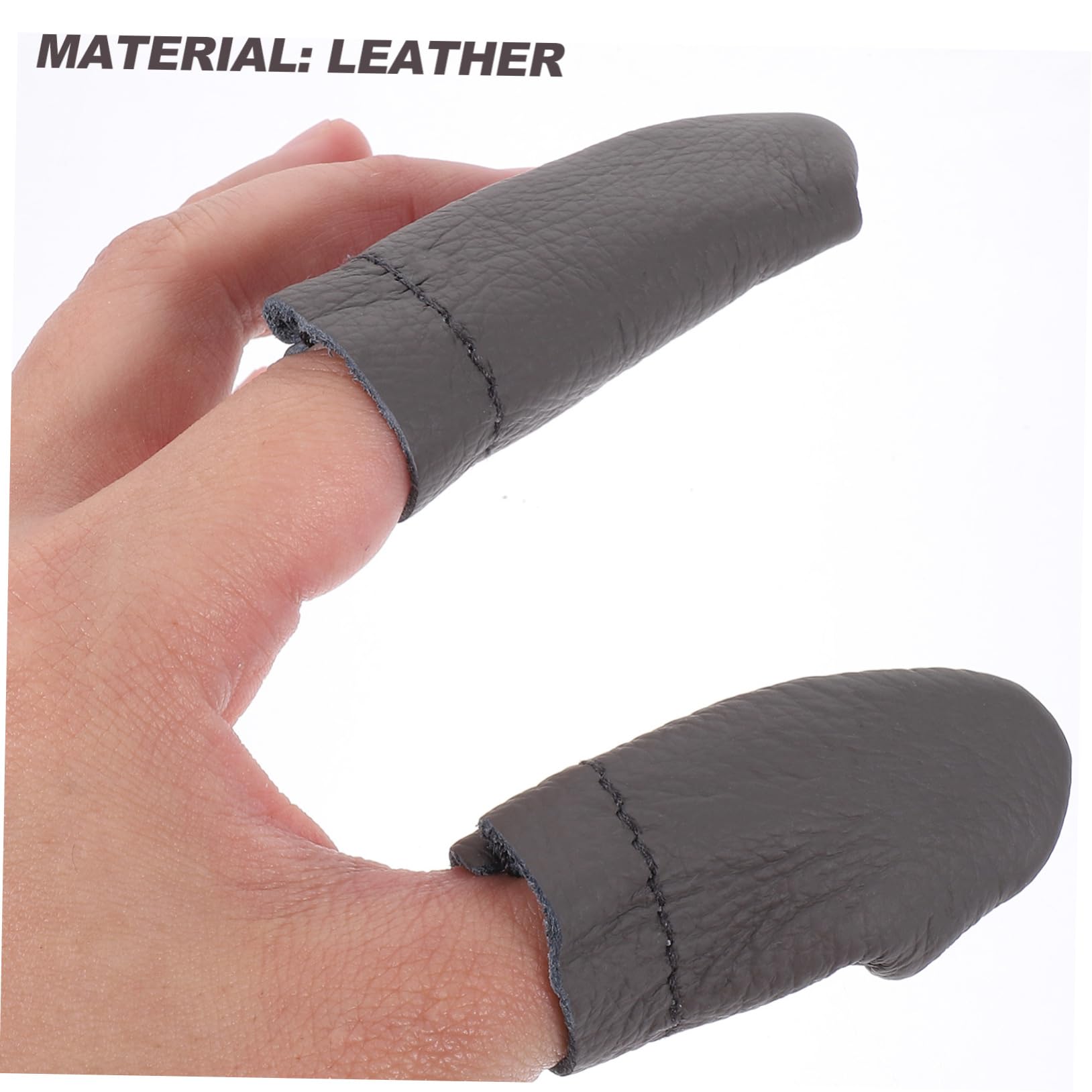 Housoutil Protector de Dedo Índice de Cuero Beige para Costura Artesanal Aislamiento Térmico y Ajuste Cómodo, Pack de 6 Piezas para Trabajo Aguja y Manualidades Color Aleatorio