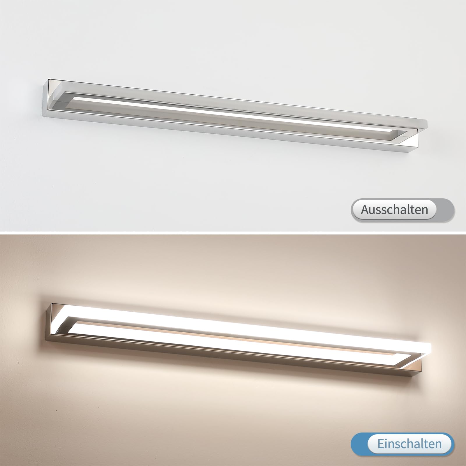 Lampada da Specchio per Bagno 62cm, 13W Applique LED da Specchio Bagno Moderno, Bianca Neutra 4000K Illuminazione da Parete IP44