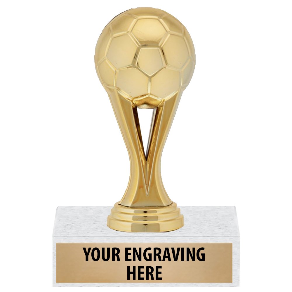 Amazon.co.jp: 6インチ ゴールド サッカーボール トロフィー