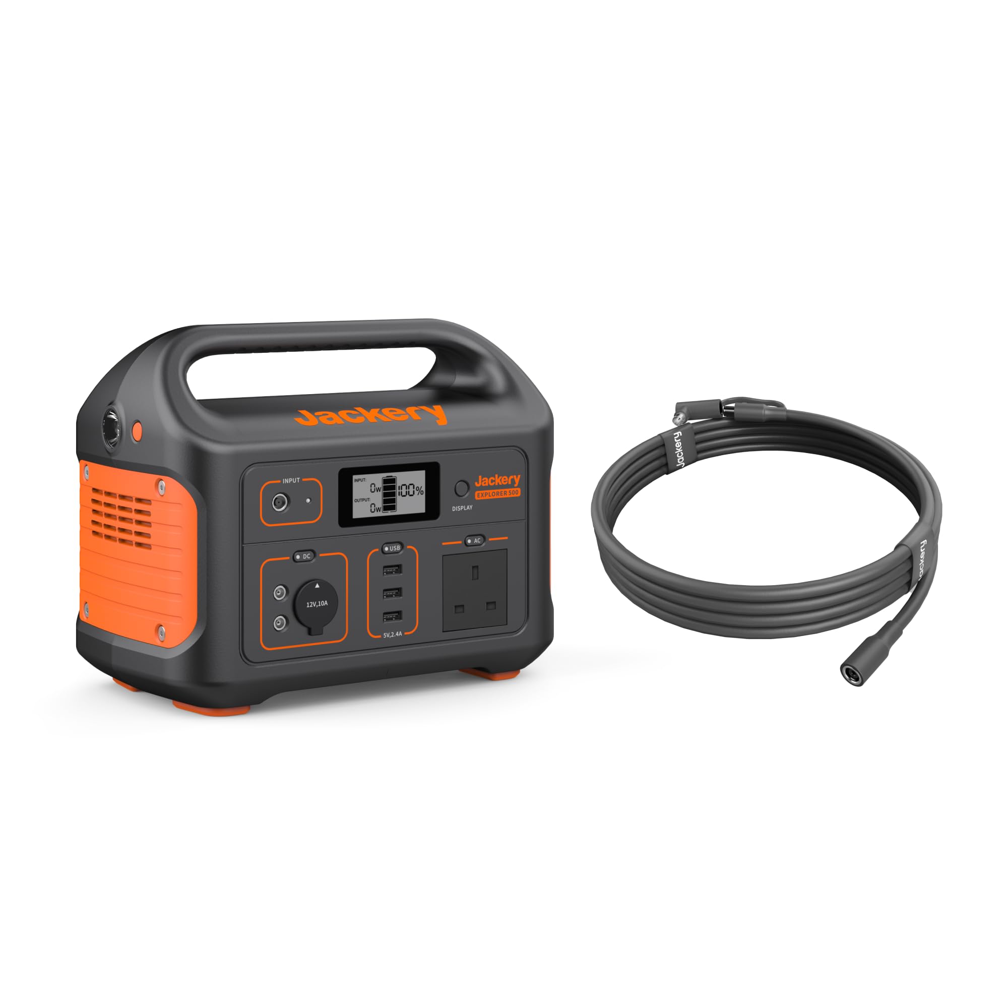 Jackery Explorer 500 Portable Power Station, 518Wh Battery, 500W Ac Output, Solar Generator With 5M Extension Cable