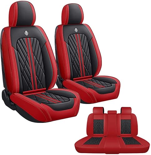 Funda de asiento de automóvil para Dodge Charger 2006-2023, 5 asientos, de piel napa, impermeable, antideslizante, compatible con bolsa de aire,
