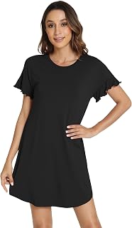 Nightgowns for Women Soft Short Sleeve Sleepwear Sleep Shirts Cool Nightwear Viscose from Bamboo S-XXL