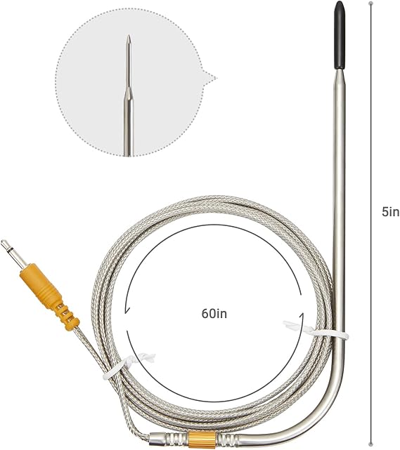 Inkbird Replacement Colored Probe 4-Pack Kit Only Compatible with IBT-4XS/IBT-6XS Meat Thermometer, Ultra Accurate & Fast Up to 572F/300C (Only for IBT-4XS/IBT-6XS Thermometer)