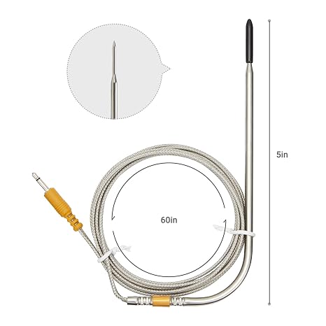 Inkbird Replacement Colored Probe 4-Pack Kit Only Compatible with IBT-4XS/IBT-6XS Meat Thermometer, Ultra Accurate & Fast Up to 572°F/300°C （Only for IBT-4XS/IBT-6XS Thermometer）