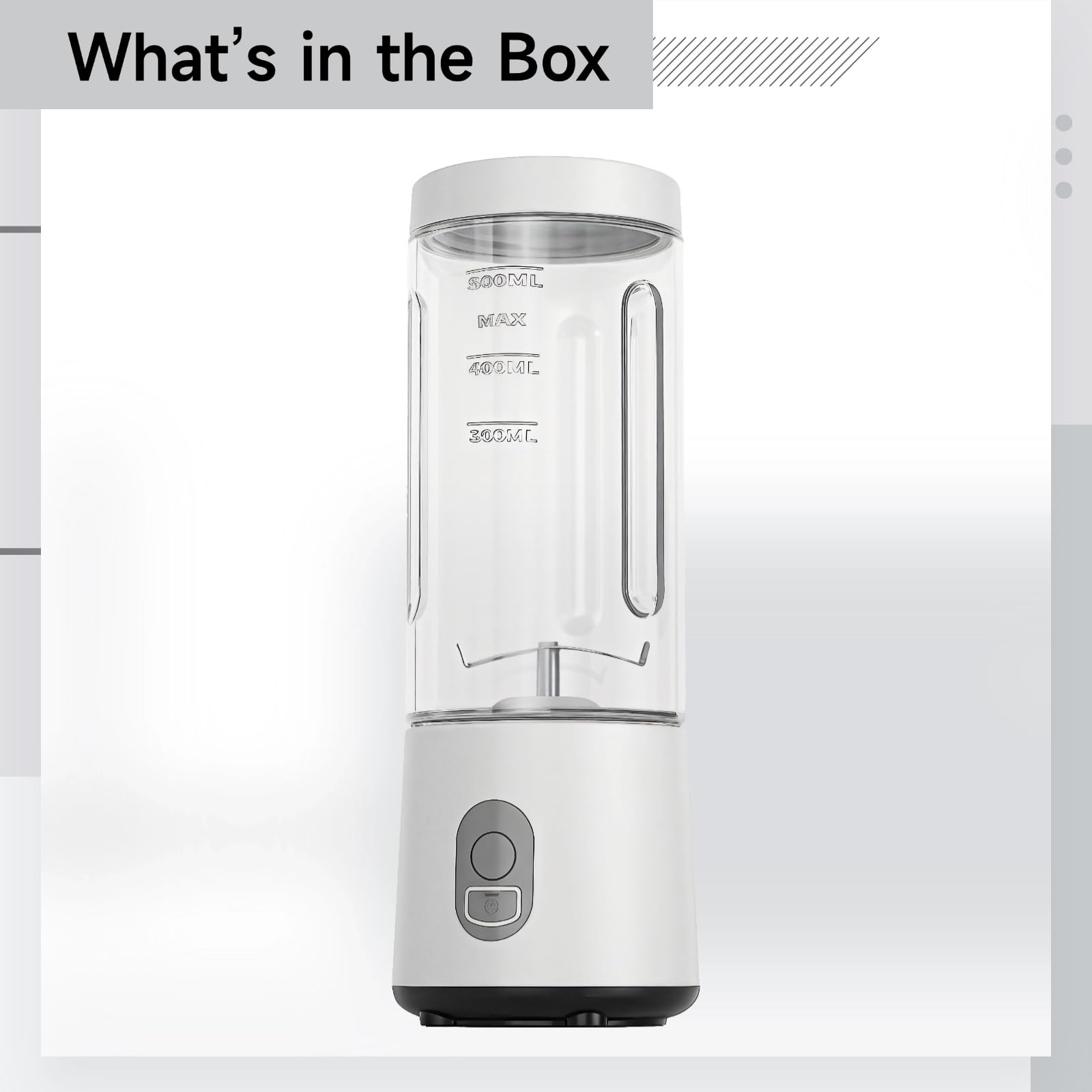 Blender-juicer portable, mini gobelet de 500 ml pour smoothies, rechargeable USB, moteur 180 W, lames en acier inoxydable, pour la maison et les sorties