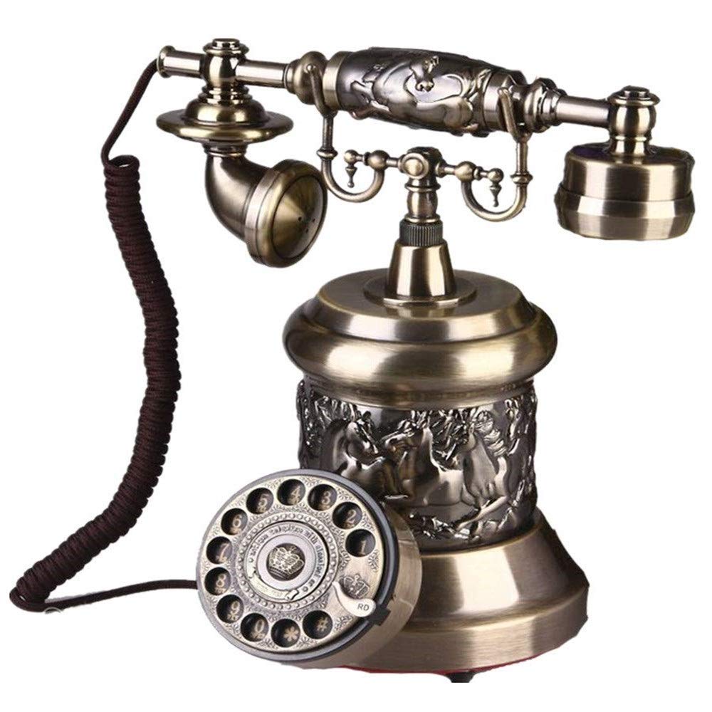Telefon stacjonarny do domu, europejski telefon antyczny, telefony z tarczą obrotową, telefon stacjonarny retro, telefon przewodowy do domu i wystroju, mosiężne kreatywne telefony retro