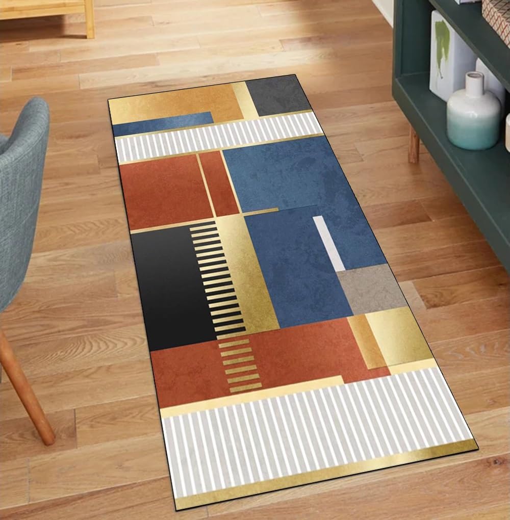 Alfombra de pasillo multicolor de 70x200 cm lavable
