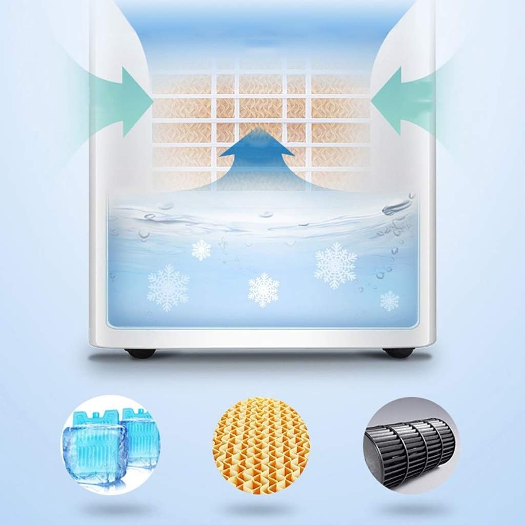 Air Cooler for Home Office Air Coolers Personal Portable Remote Control Space Dorm Single Cool Ultra Quiet Cold Air Fan Living Room Bladeless Water Cooled Air Conditioning Unit White