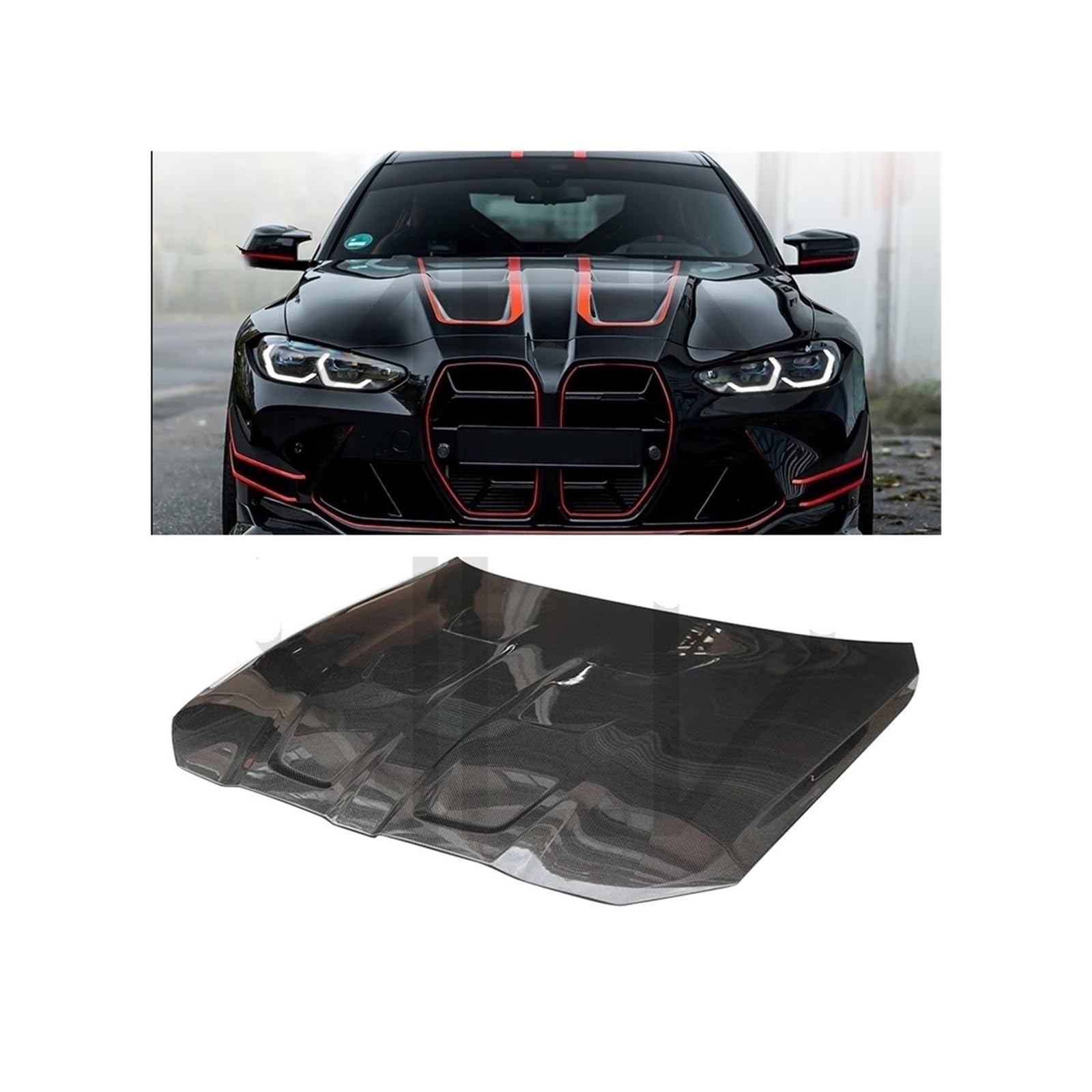 Carbon Fiber Bonnet Compatible For BMW Series M3 M4 G80 G82 G83 Front Engine Hood Vent Cover Car Accessories