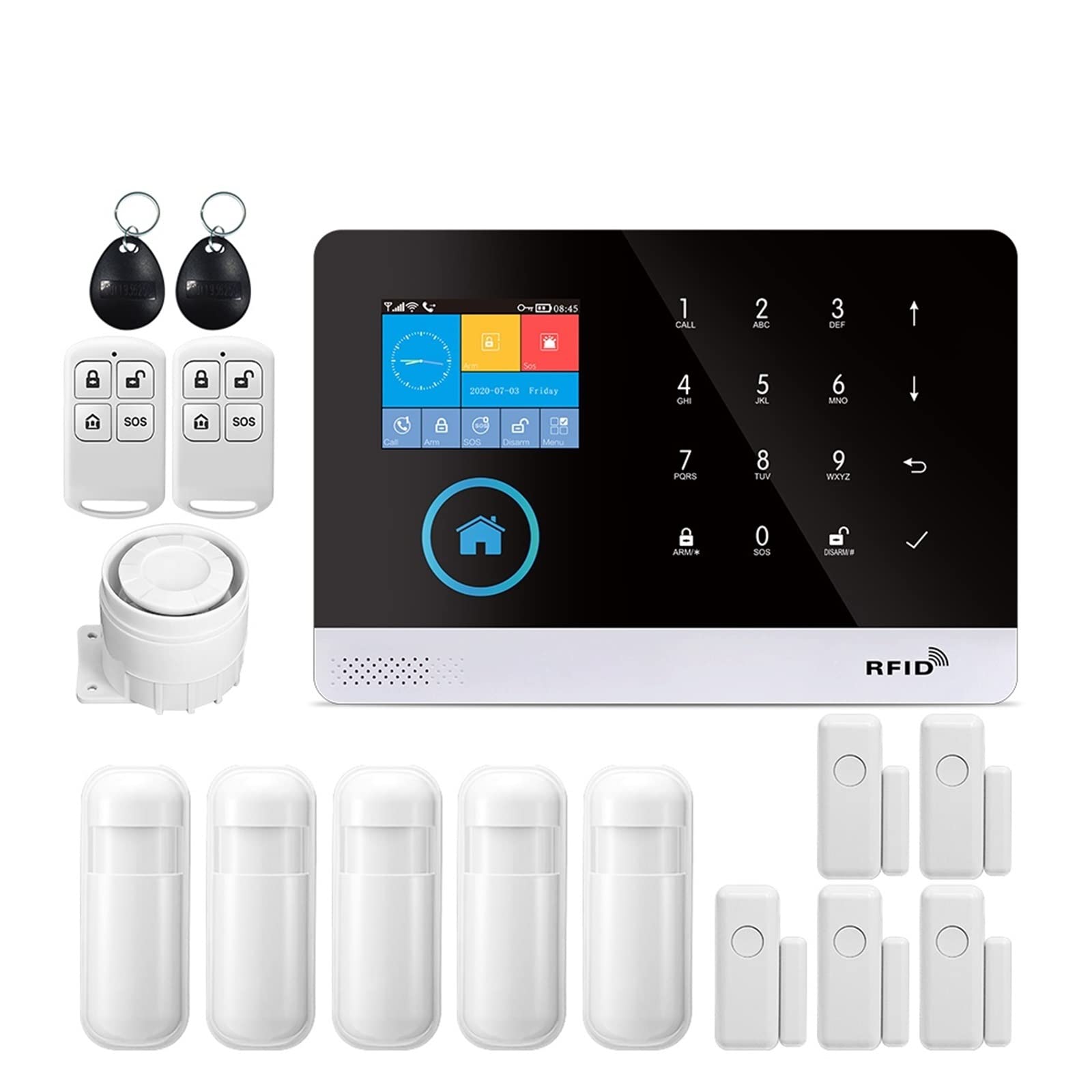 CUDTAPI Alarm System For Home Burglar Security 433MHz GSM Wireless Tuya App Control(9)