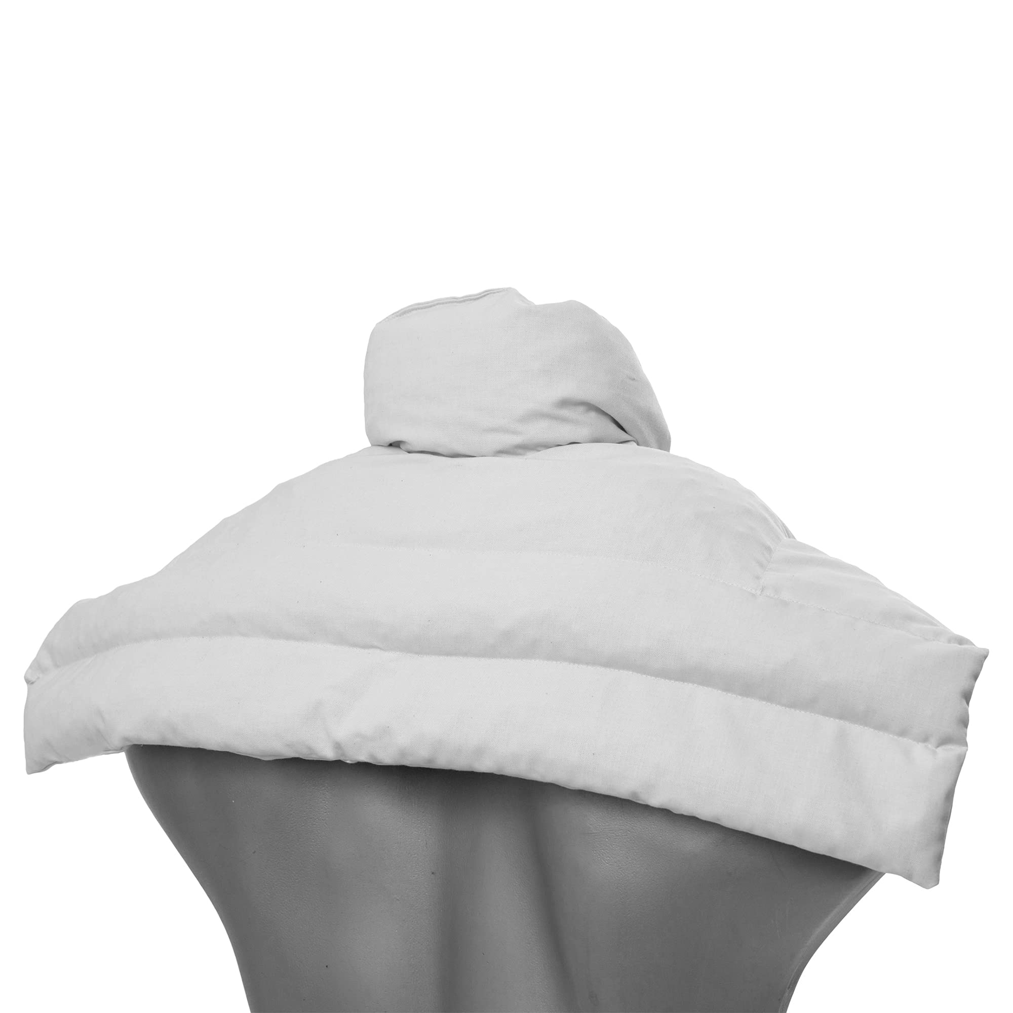 Cuscino termico cervicale XL per collo, spalle e schiena - Cuscino termico con semi di uva - bianco