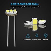 Vista 4 de Partsam 20pcs 0.185 in-12v coche blanco mini bombillas lámparas indicador racimo velocímetro iluminación de fondo