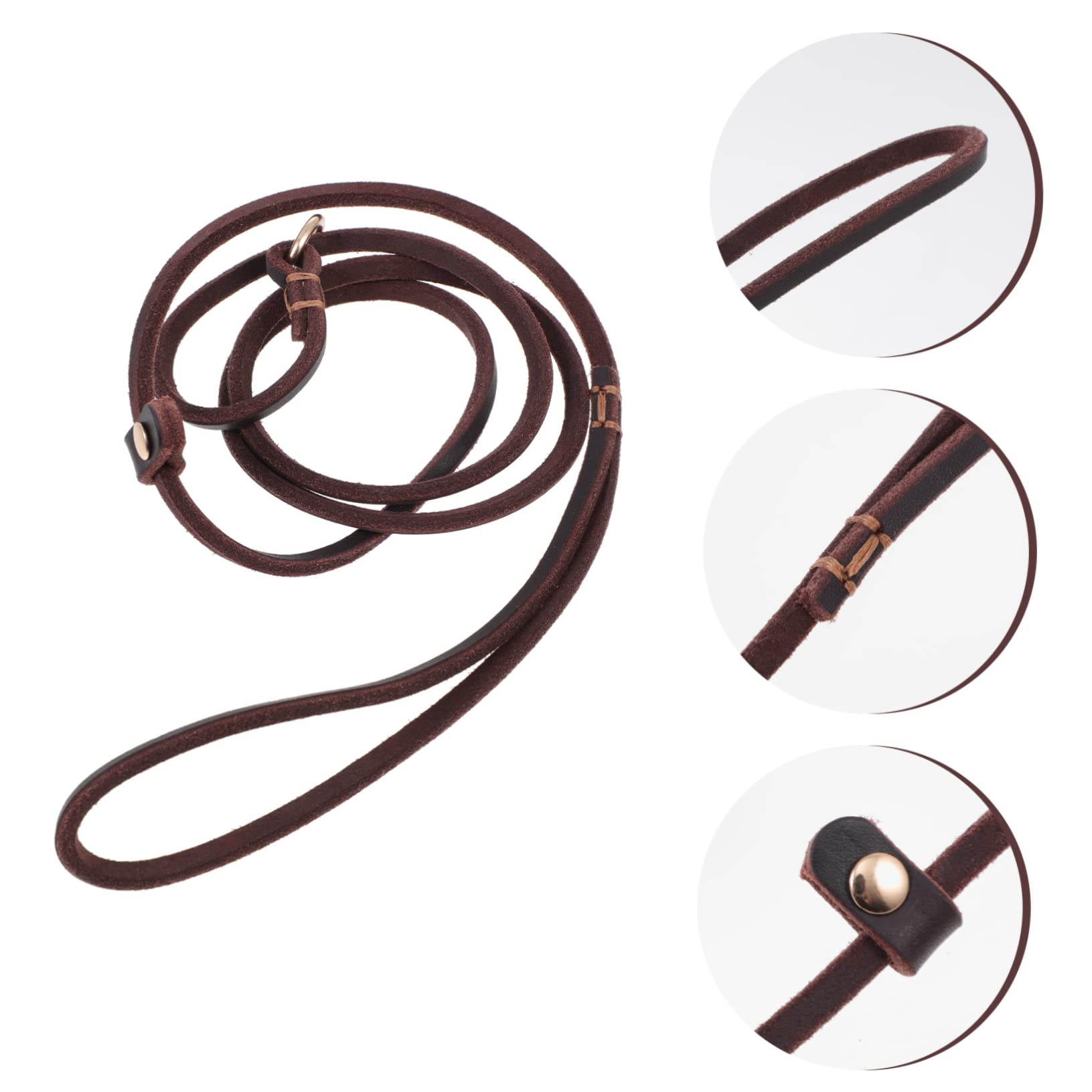 FRCOLOR 5pièces Laisse Cuir pour Chien avec Poignée Corde De Traction Résistante pour Entraînement Et Adaptée Aux Petits Animaux