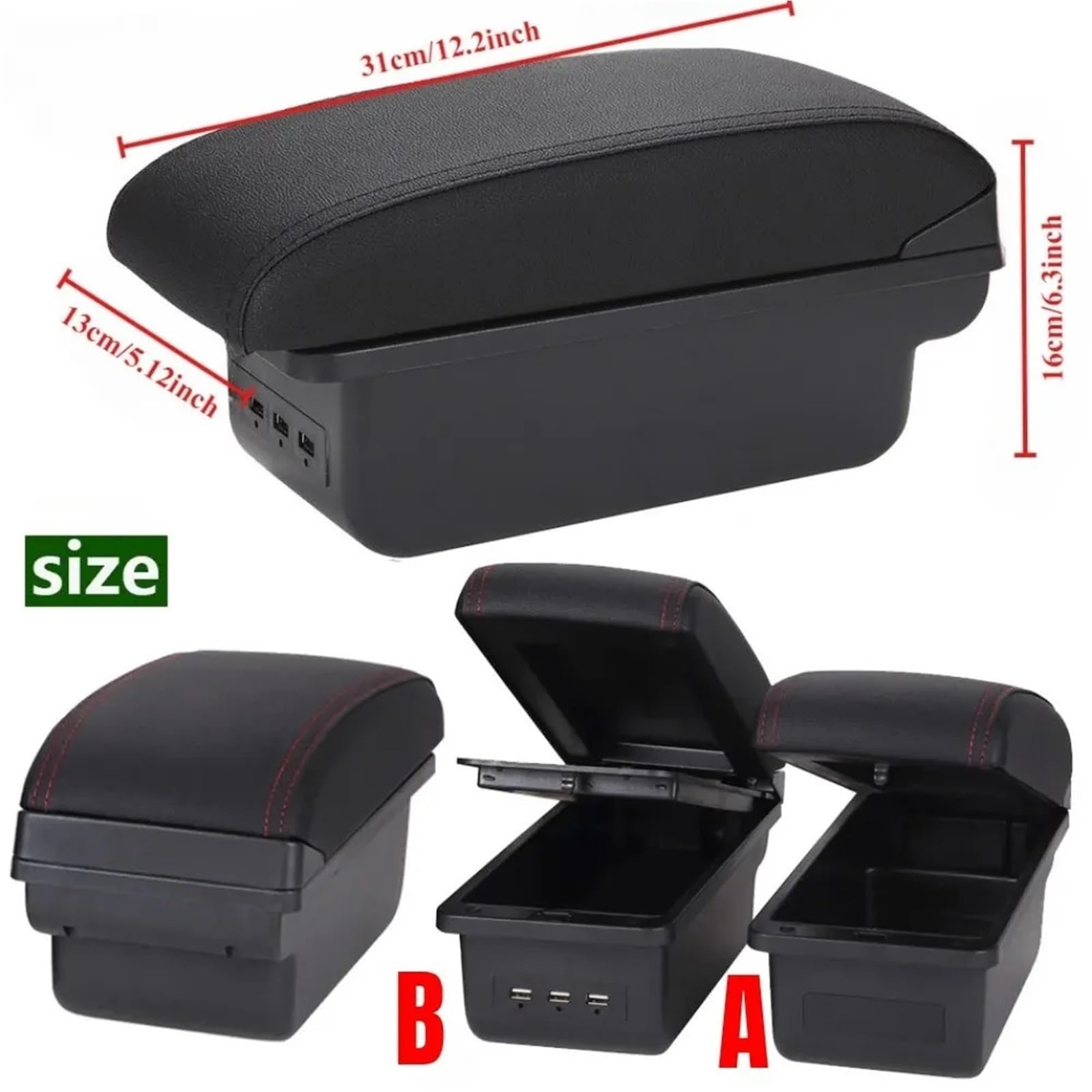 Bandeja de Silicona para Consola Reposabrazos compatible con Opel Corsa, reposabrazos, respaldo, piezas interiores, caja de almacenamiento, piezas de actualización.(A1)