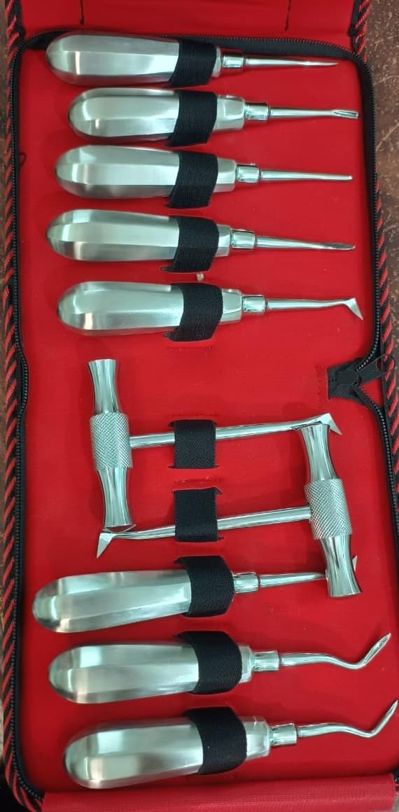 GOLDEN SCISSOR Elevators Set of 10 | Dental Instruments for Tooth Extraction | Durable & Ergonomic Design for Optimal Control | Stainless Steel for Long-Lasting Use-image-32