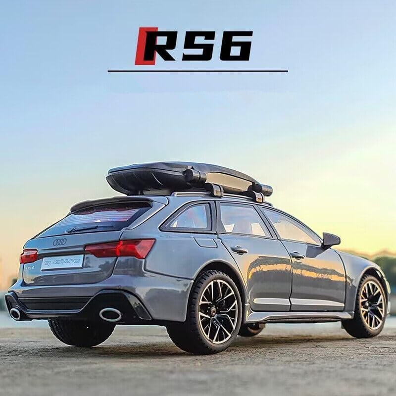 Bluebell RS 6 White Car Travel Version Model Car Simulation Sound and Light Pull Back Alloy Car Toy Car Boy Collection Decoration Gift Toy Vehicle with Light and Sound Pull Back Toy Car for Kids. 2