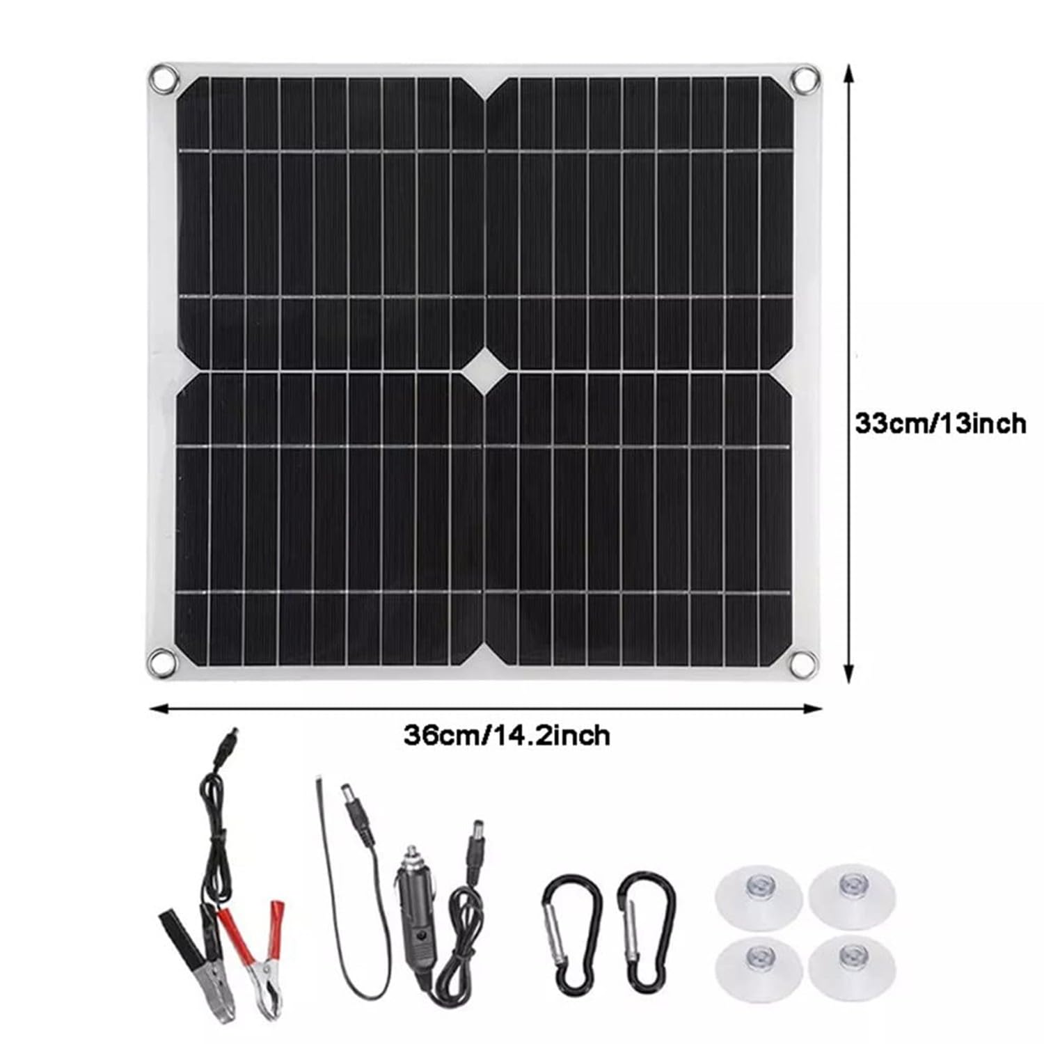 BLUEZY Kit Pannello Solare 25W Pannello Solare Mono con Controller 10A-60A Pannello Fotovoltaico per Auto, Yacht, Barca Leggera, Batteria, Campeggio E Superfici Ineguali 60A