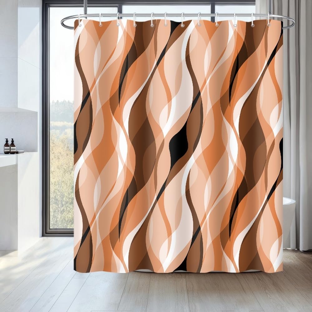 Uiiooazy Orange Shower Curtain - Image 3