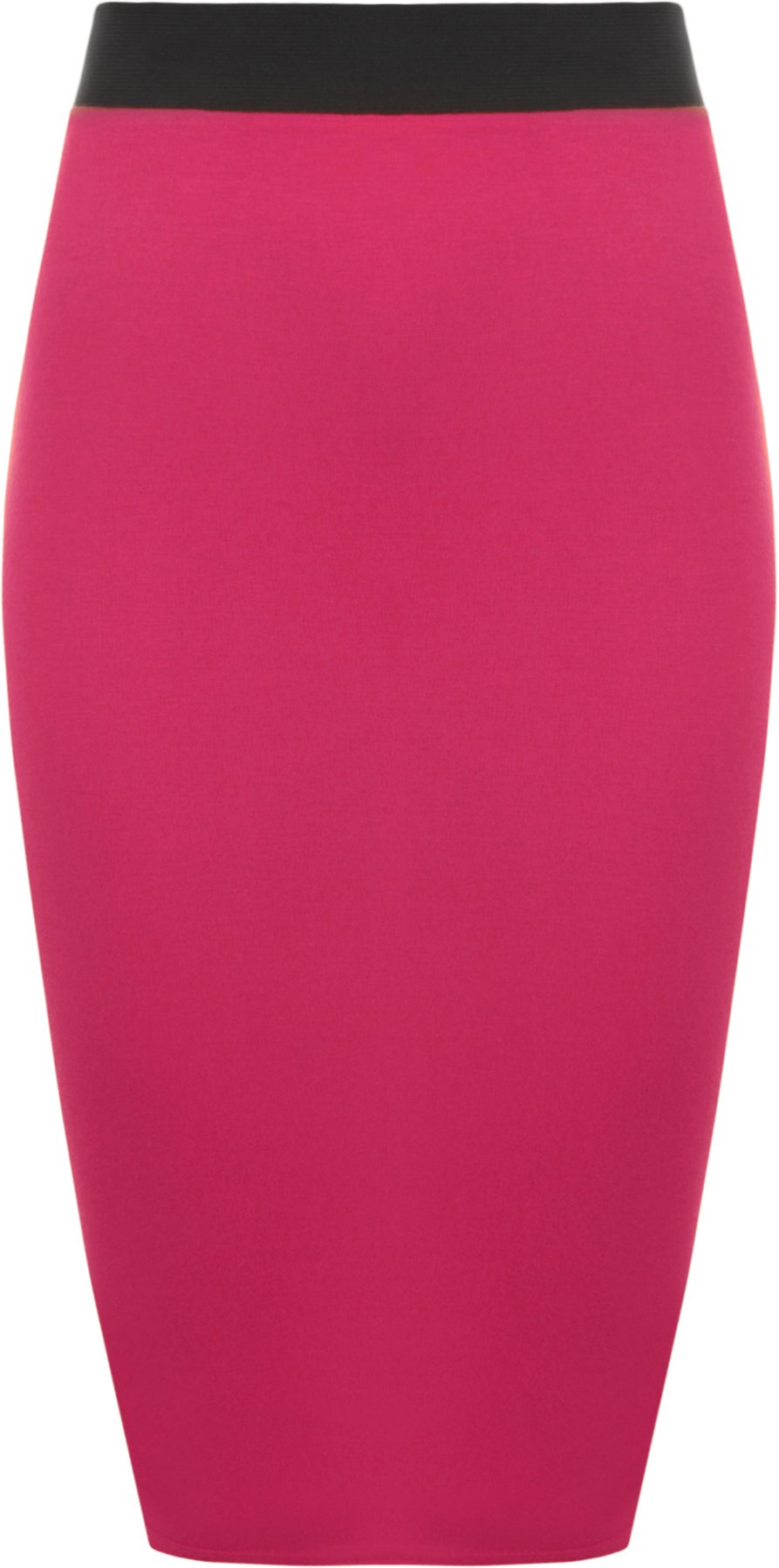 WearAll Plus Size Womens Elasticated Plain Jersey Ladies Knee Length Skirt - Cerise - 24-26