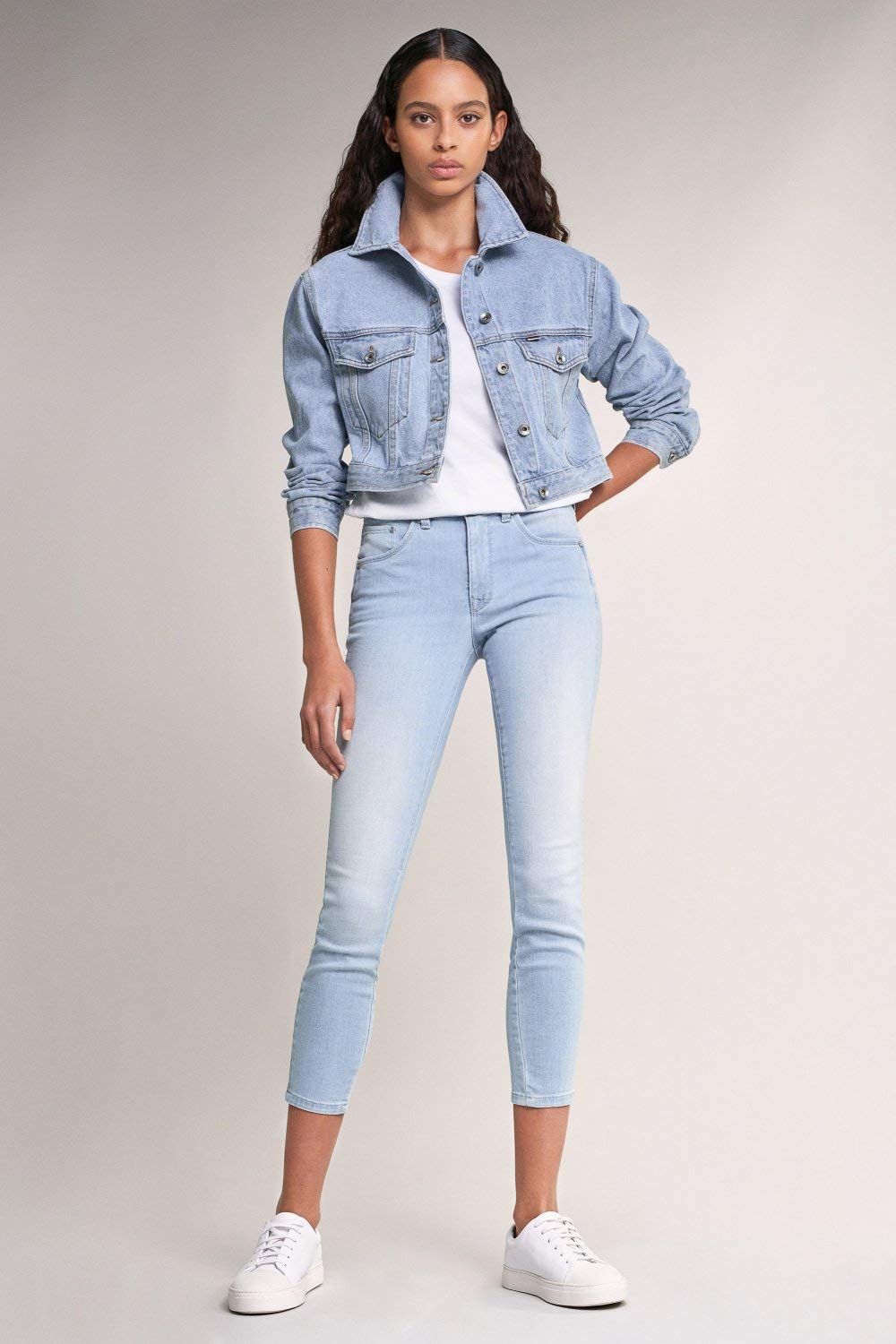 Salsa Jeans Push in Secret Cropped con Dettagli Onde
