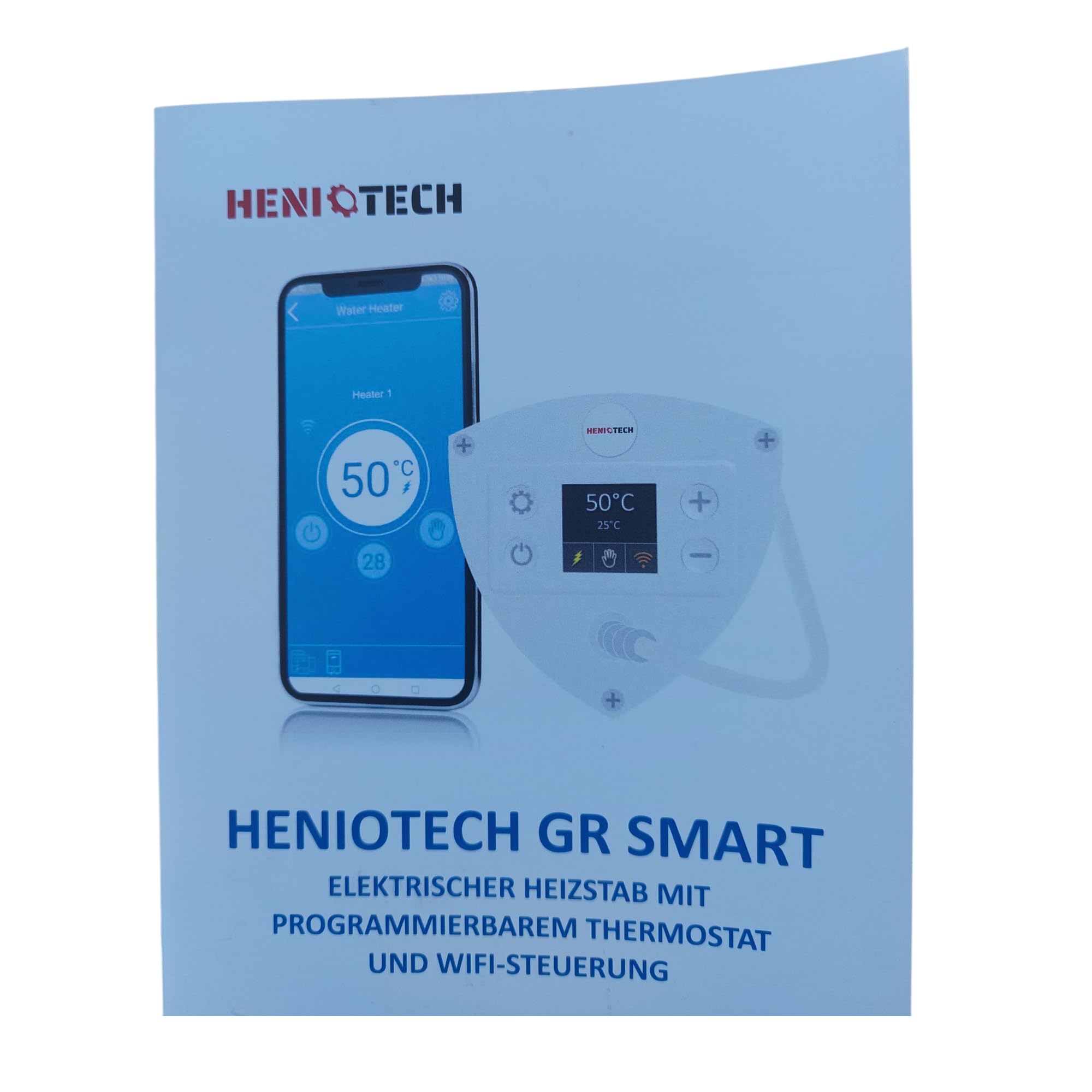 Smart Elektroheizstab 2kW 6/4" Heizpatrone für Boiler mit Wifi Steuerung und Thermostat