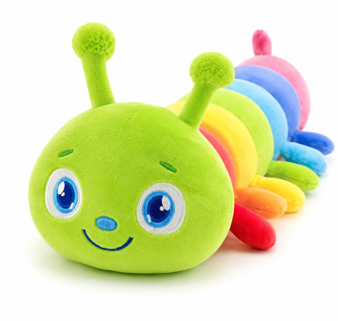 Rainbow Caterpillar Plush Toy for Kids | Ultra Soft Colorful Stuffed Animal Pillow | Cute Cuddly Caterpillar Soft Toy | Plush Cushion for Bedroom Decor, Gifts & Playtime-picture-25