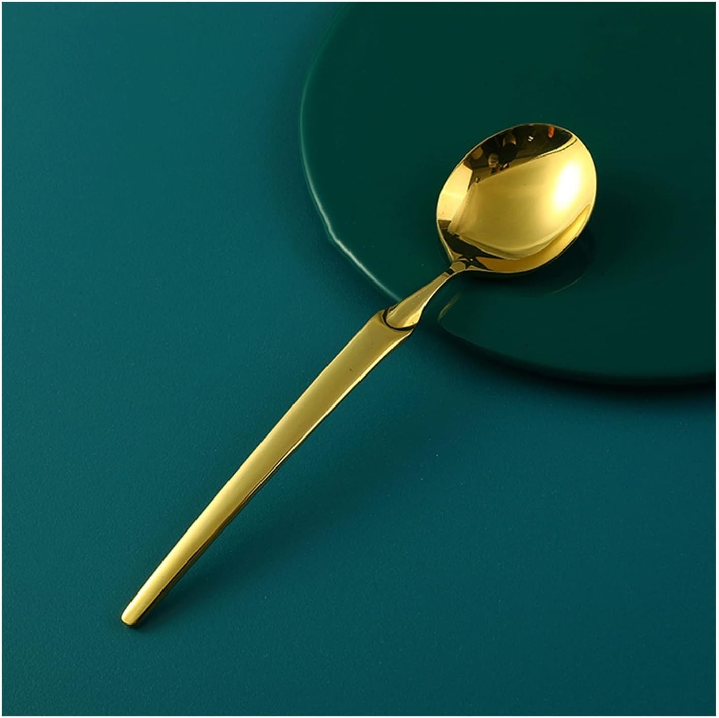 Soup Spoon Brass Household Handmade Coffee Long Handle Thickened Pure Copper Solid Tableware Dessert Ladle(D)