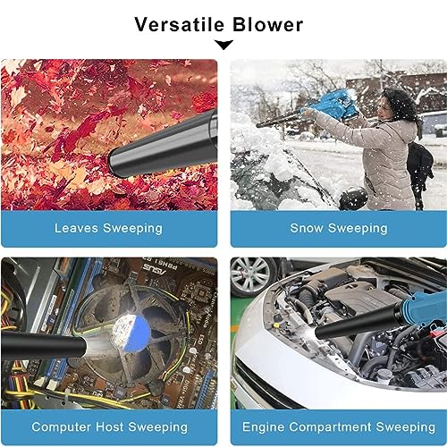 Ponicozy Leaf Blower, Cordless Leaf Blower with 2 Battery & Charger, 2-in-1 Electric Leaf Blower & Vacuum