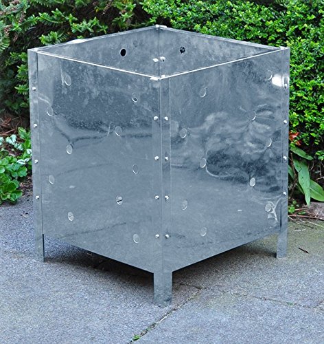 Square Shape Outdoor Water Resistant Steel Incinerator Pack of 4 with Galvanized Steel Structure (Materials: Steel)