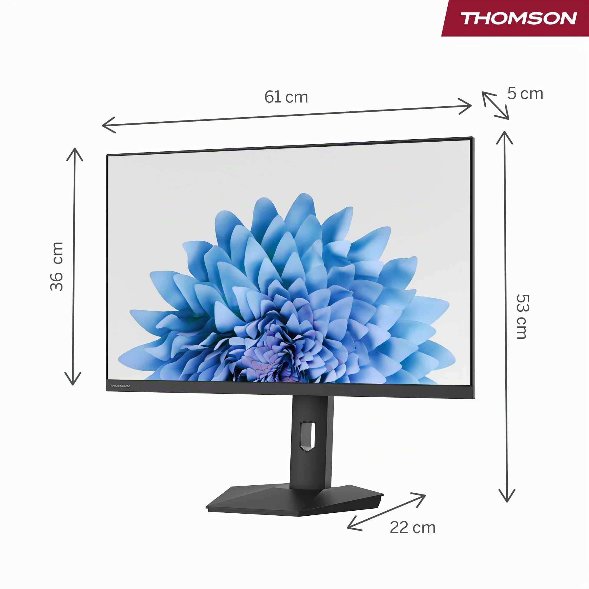 THOMSON 27 Pouces (69 cm) Moniteur Studio Business Full HD, Taux de rafraîchissement 120 Hz, HDMI, Montage VESA 75x75, Noir, M27FB5C15