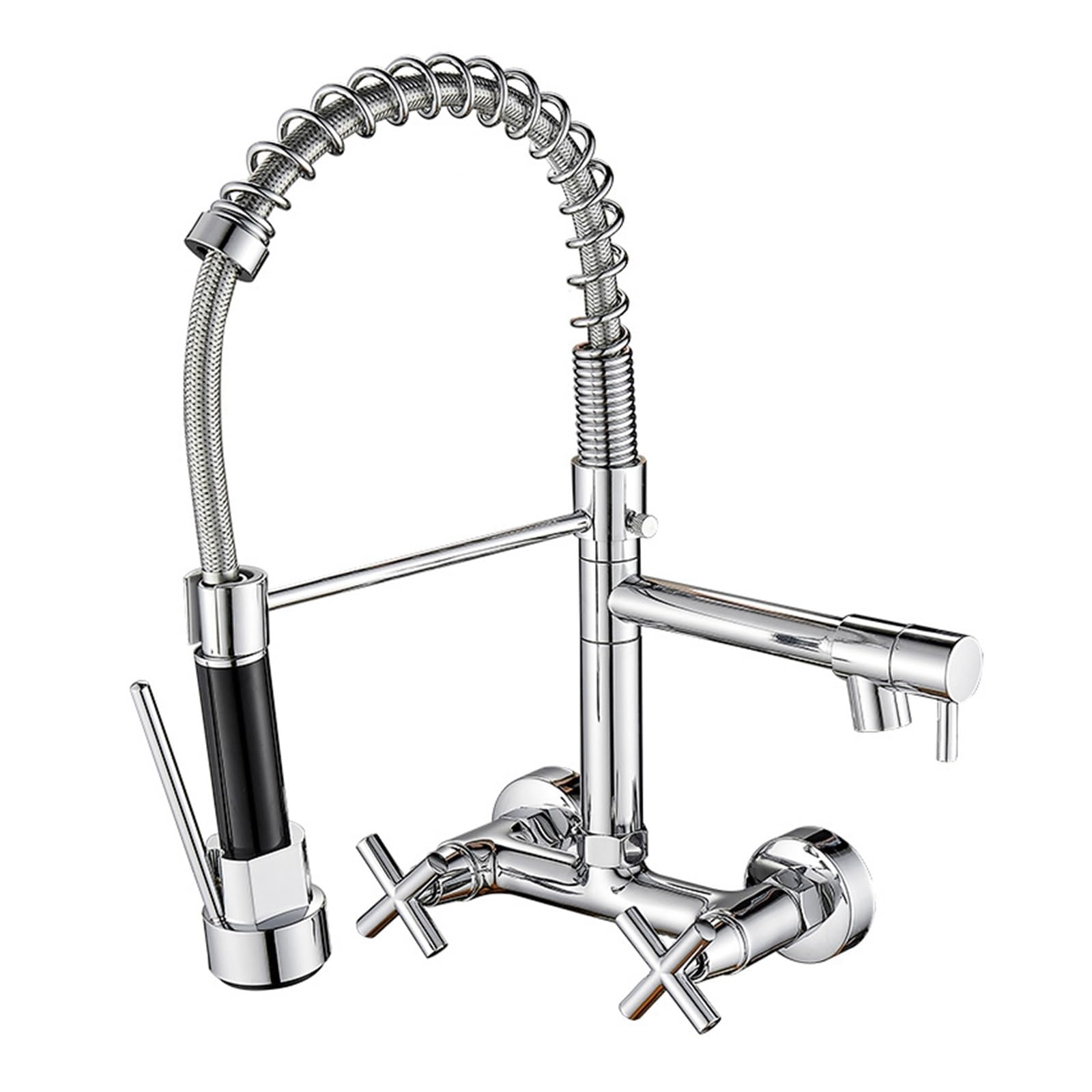 Robinet extractible à ressort en cuivre pour un nettoyage complet
