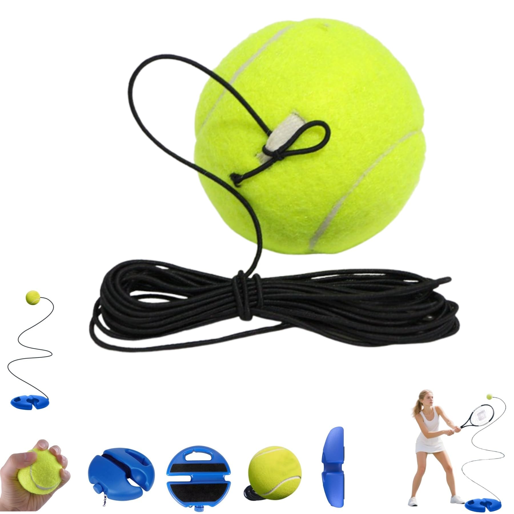 HISKI Tennis Ball Training Baseboard, Tennis Trainer Equipment Set, Tennis Trainer Ball with String, Tennis Trainer Rebound Ball, Multifunction Tennis Practice Rebounder for Backyard — view 10