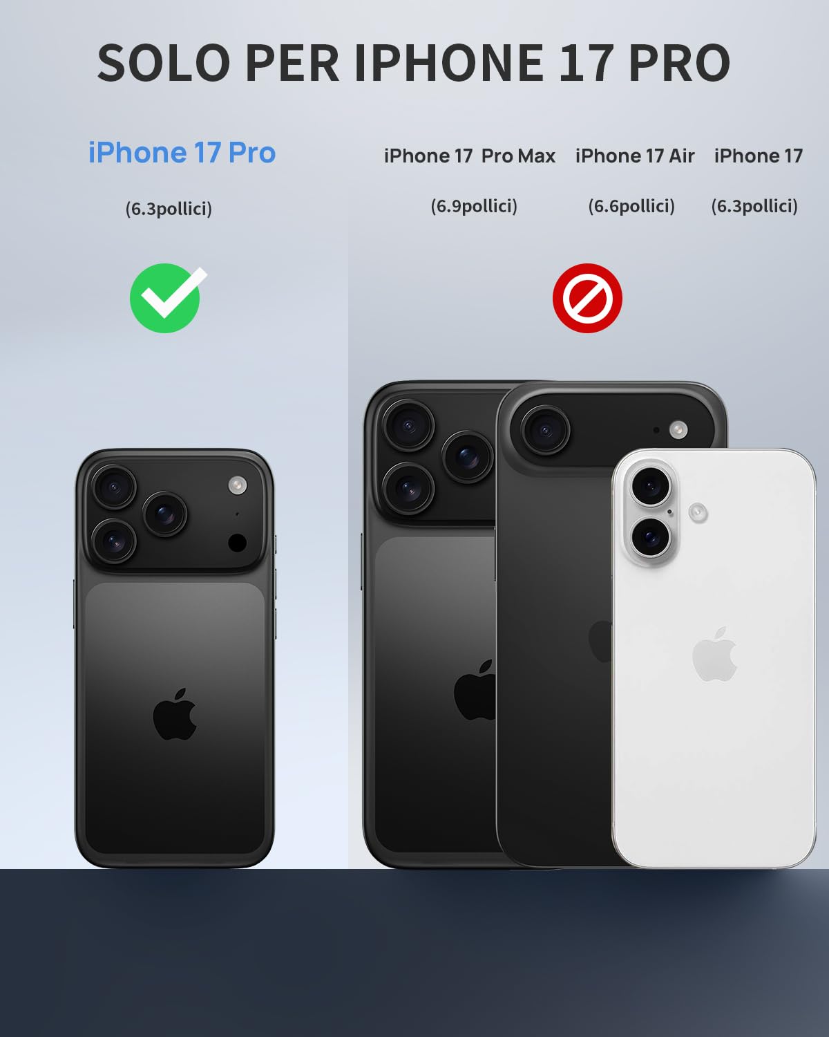 Lanhiem Cover per iPhone 17 Pro Impermeabile – Antiurto [Compatibile con MagSafe] Infrangibile 360 Subacquea Integrata IP68 Waterproof Chantier Antipolvere per iPhone 17 Pro,Blu