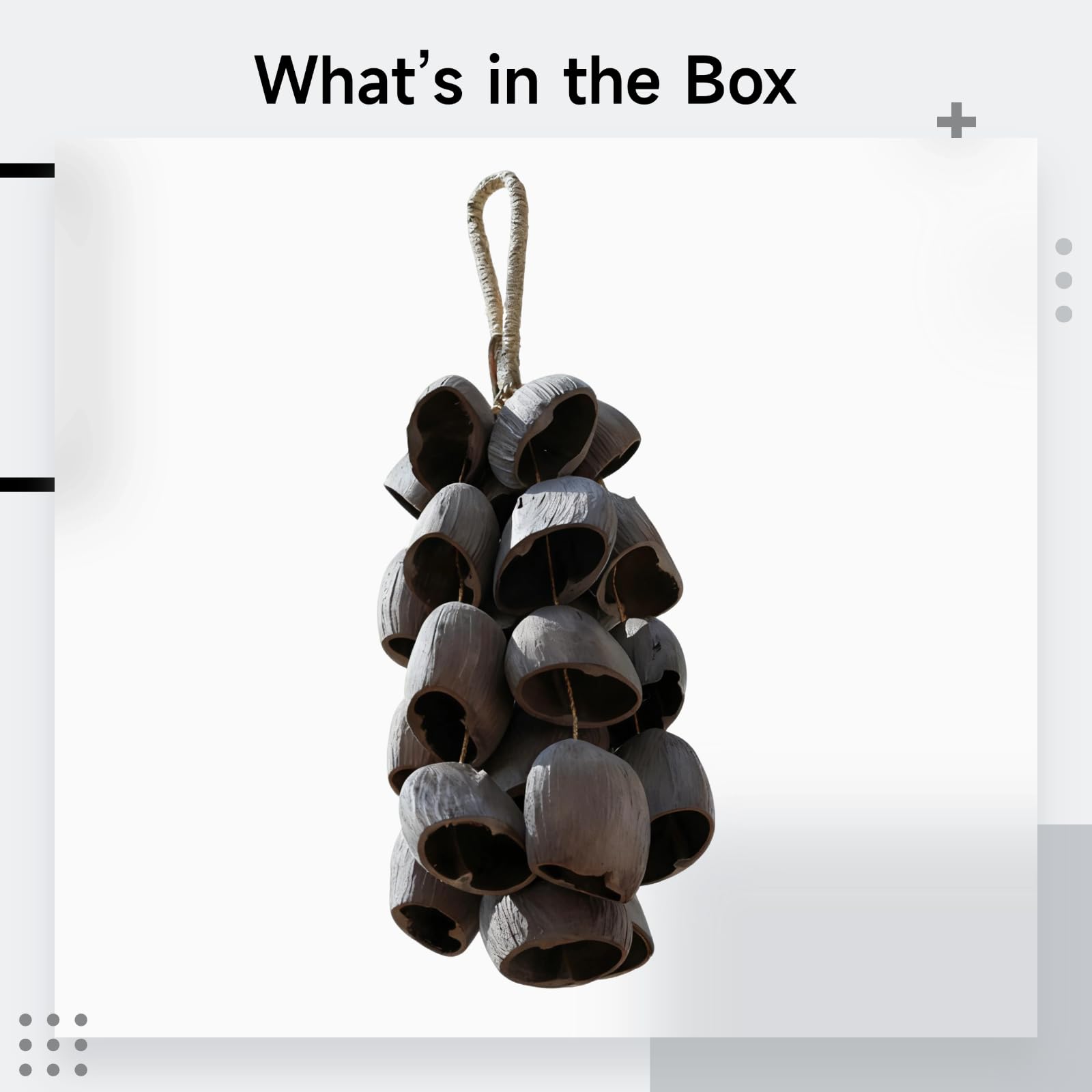 Hochet à main à grosse coque de noix, instrument de percussion en coque de fruit naturel, shaker aux sonorités apaisantes pour bien-être musical, méditation, yoga, hochet Salin fait main