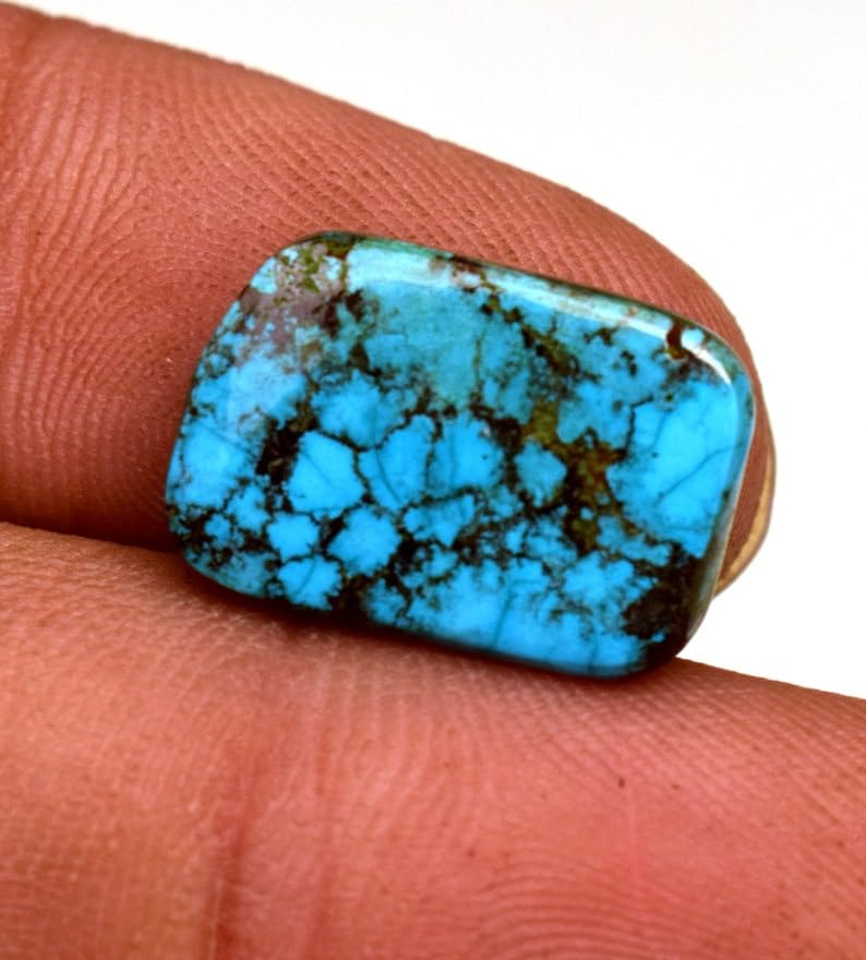 Cabochon turquoise naturelle 14.95mm pour création de bague et pendentif DIY - 5