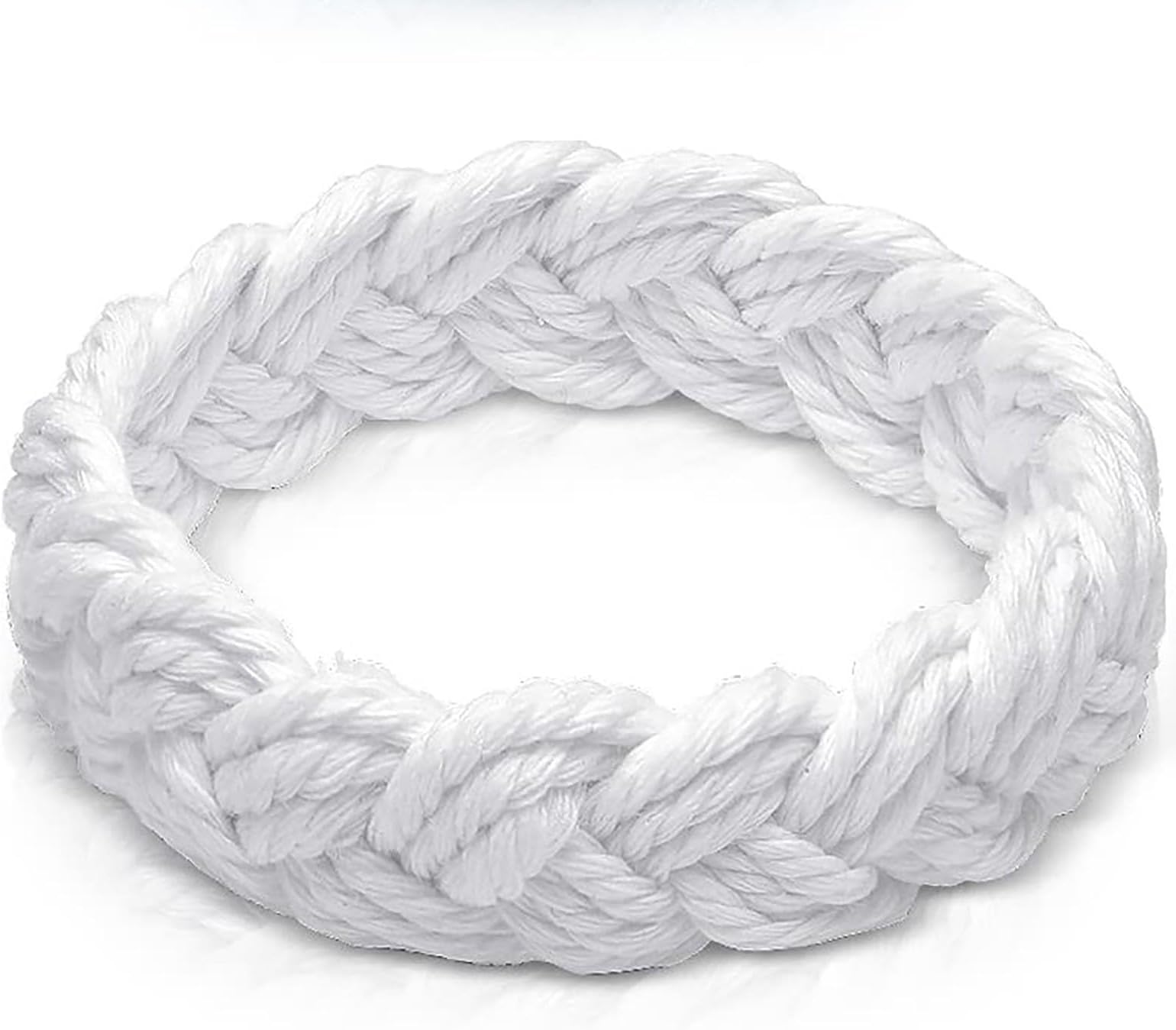 White Cotton Sailor Knot Bracelet (Medium)