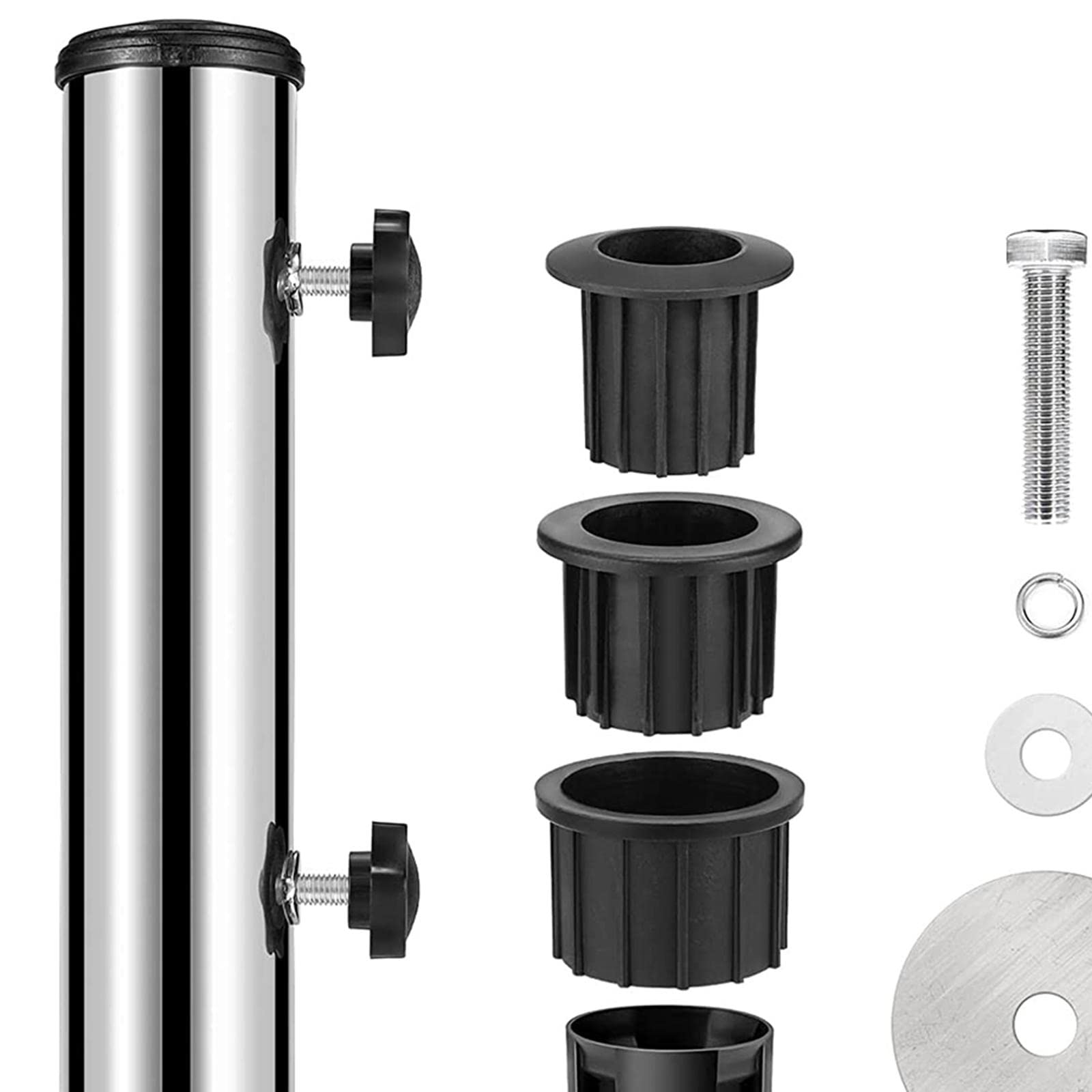 Perfk Support de Base Tube en Acier Inoxydable Pour Parapluie - Porte Terrasse Pour Jardin à, Monotrou Fixe