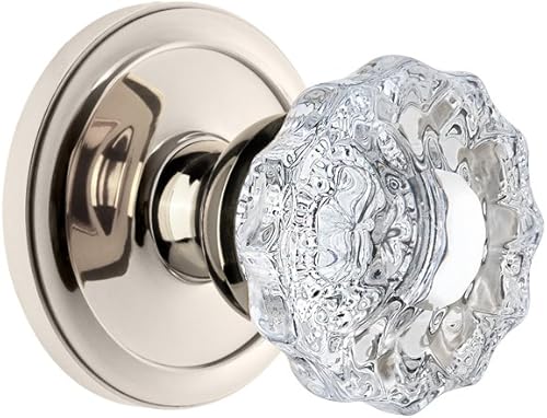 Grandeur 809817 - Roseta circular con perilla de cristal Versalles (peltre antiguo), 820383