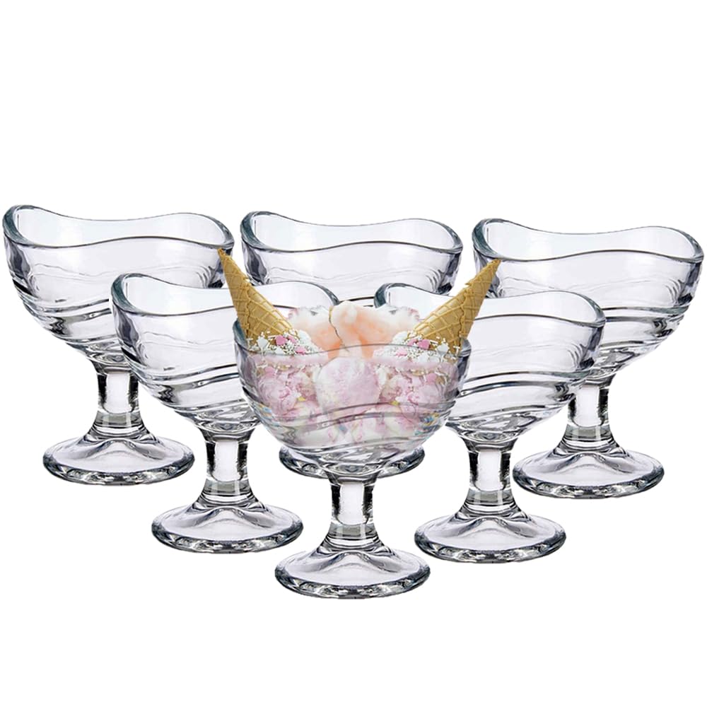 Set 4 Coppe Da Gelato In Vetro Trasparente Da 300 Ml - Per Dessert, Gelatine, Frutta, Lavabili In Lavastoviglie - Foto 9