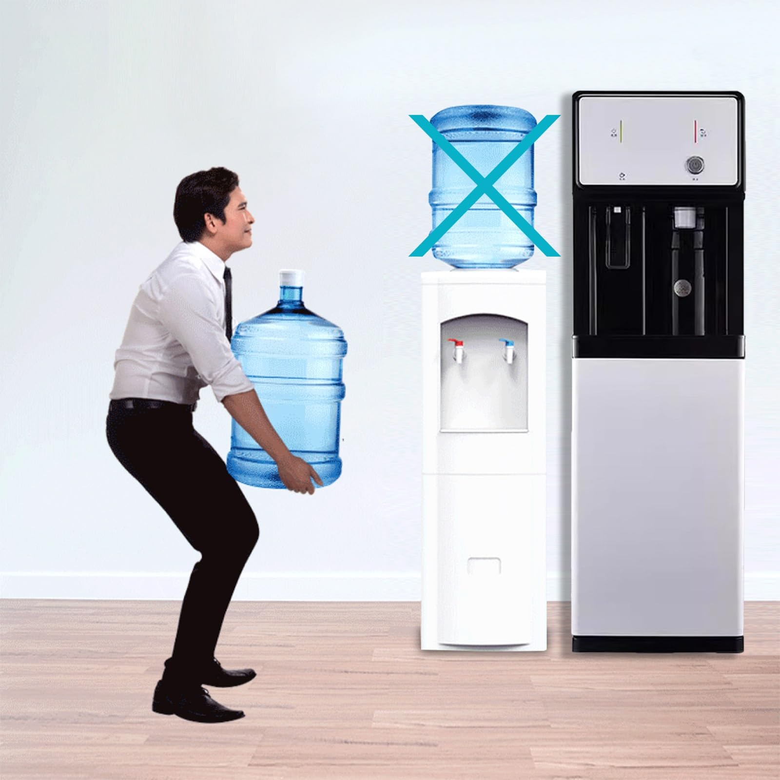 Dispensador De Agua De Carga De Unidad Independiente con Alimentación por Red, Dispensador De Agua Fría Y Caliente Hielo For Uso Doméstico Y En Pequeñas Empresas