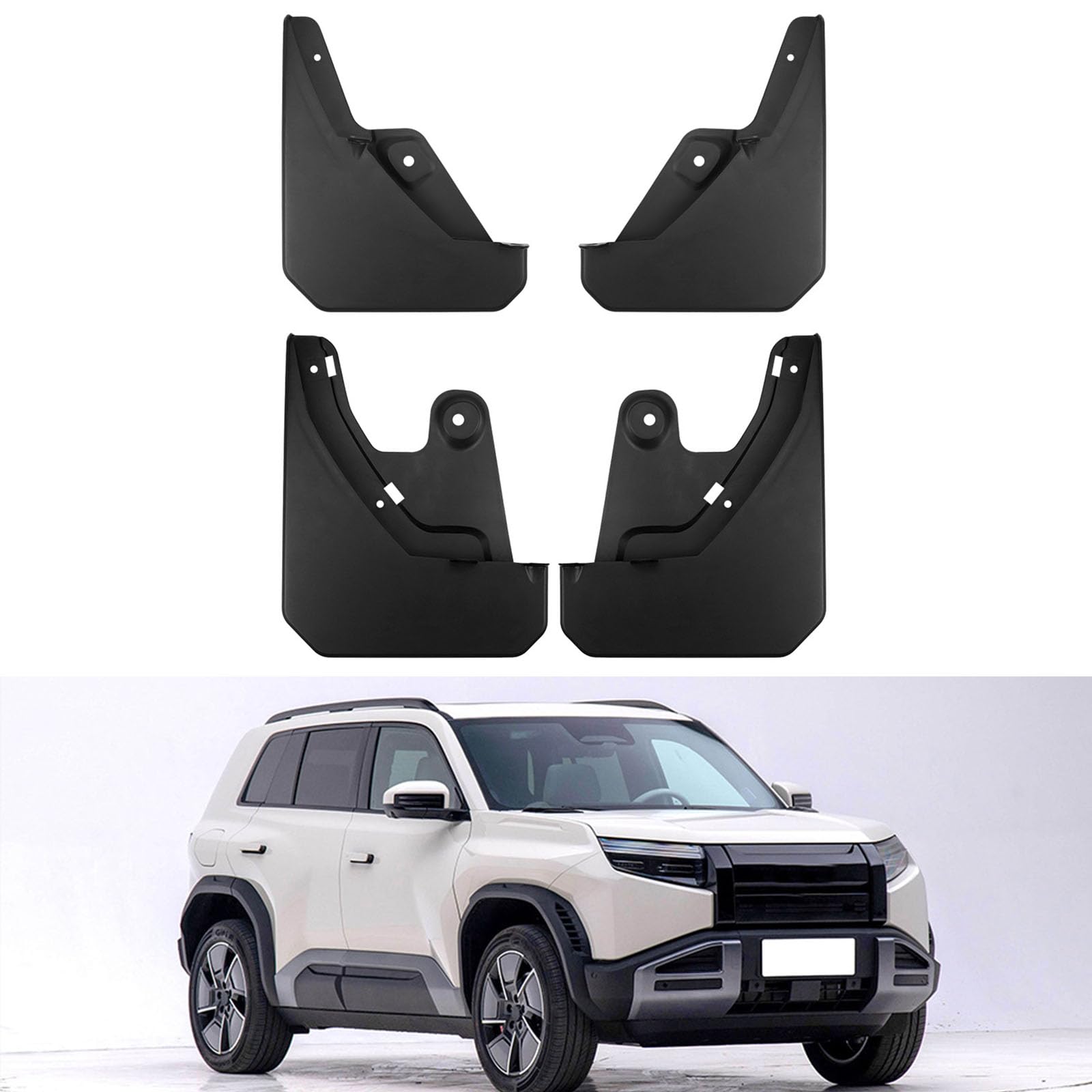 YPSBBHD Car Mud Flaps Fender Splash Guards, Compatible with BYD Fangchengbao Tai 3 2025, Splashproof Exterior Accessories for Car Wheel Protector