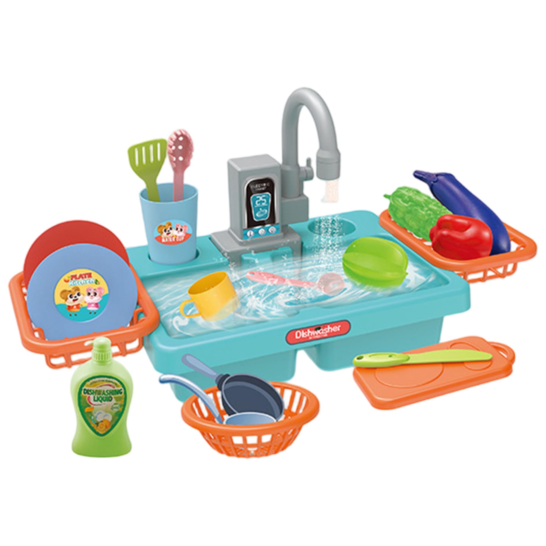 Évier de cuisine pour enfant avec eau courante électrique jouet d'imitation sans BPA