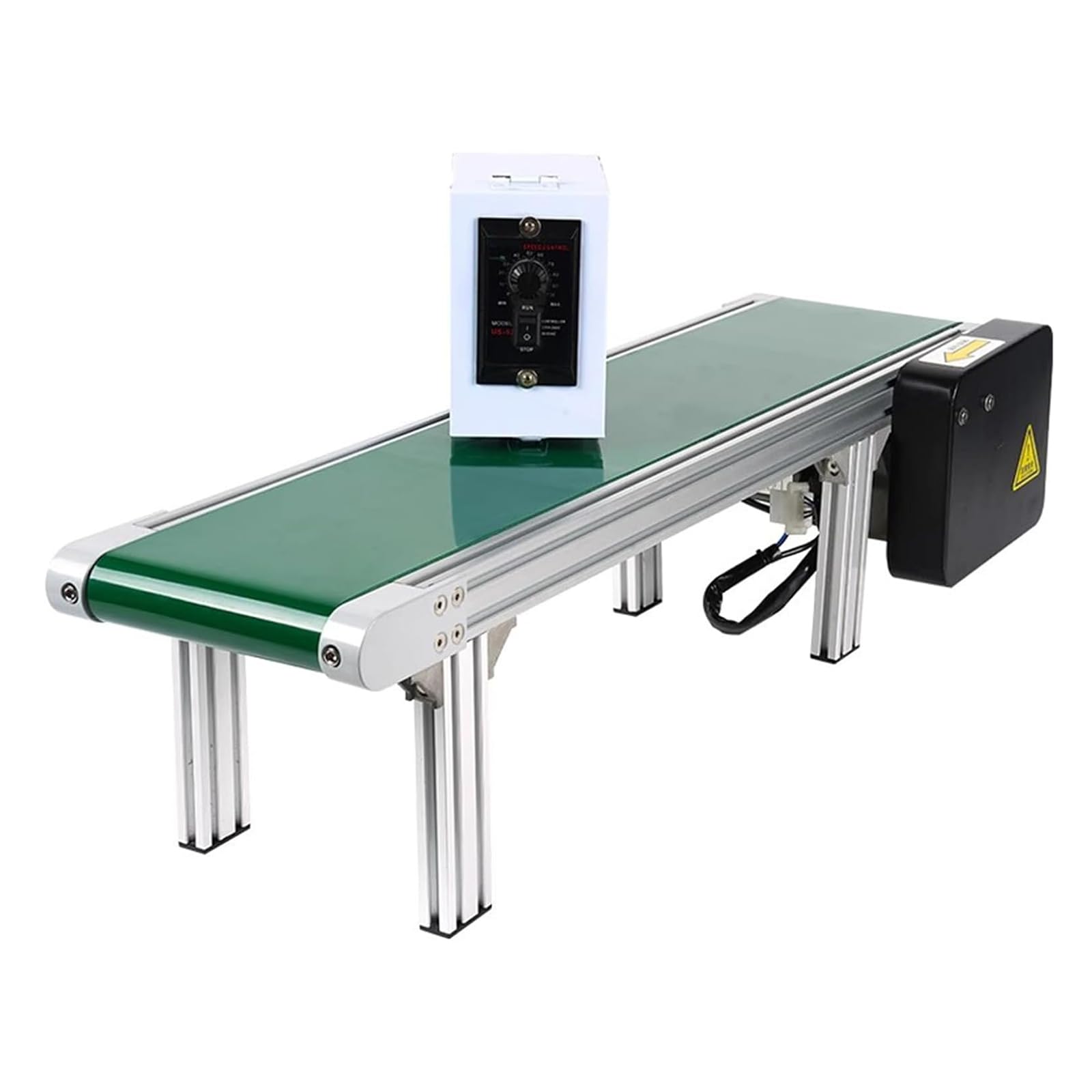 AYCDL Adjustable Speed Small Desktop PVC Conveyor Belt, 100cm Length, 2-15m/s for Food Processing, Ideal for Bakery, Snacks, and Kitchen Use, Durable and Efficient Co