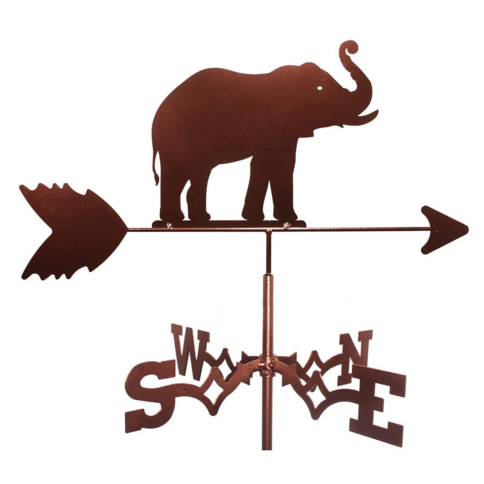Farm Stainless Steel Home Weather Vane Wind Direction Indicator Weathervane Measuring Tools for Garden Decor Roof Outdoor, Weathercock Courtyard Decoration (Color : Elephant)